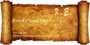 Kovácsy Emil névjegykártya